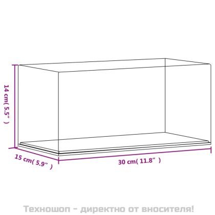 Кутия витрина, прозрачна, 30x15x14 см, акрил