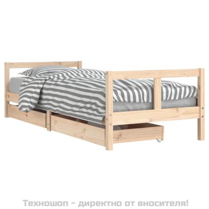 Рамка за детско легло с чекмеджета, 80x200 см, чам масив