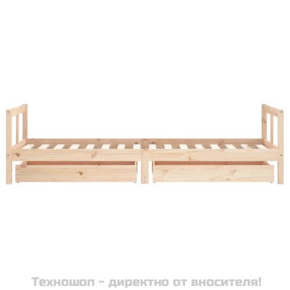 Рамка за детско легло с чекмеджета, 80x200 см, чам масив