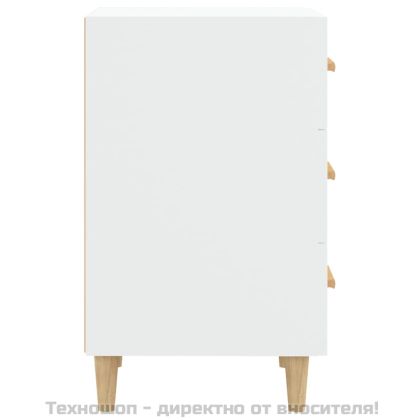 Нощно шкафче, черно, 40x40x66 см, инженерно дърво