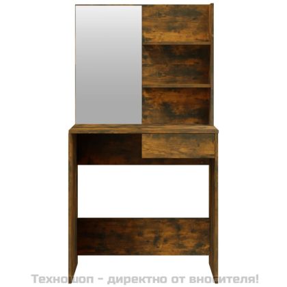 Комплект тоалетка, Опушен дъб, 74,5x40x141 см