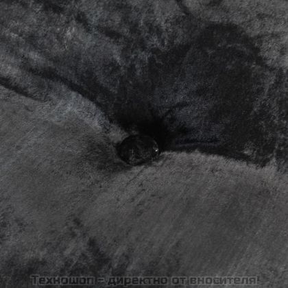 Кръгъл пуф, кадифе, 40x20 см, антрацит