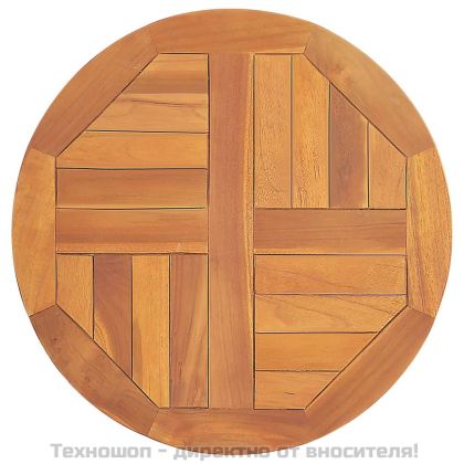 Плот за маса, тиково дърво масив, кръгъл, 2,5 см, 50 см