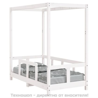 Рамка за детско легло, бяла, 70x140 см, бор масив