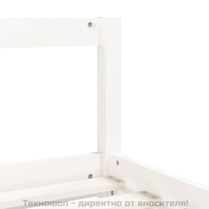 Рамка за детско легло с чекмеджета, бяла, 90x200 см, бор масив