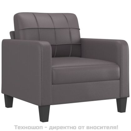Кресло, сиво, 60 см, изкуствена кожа