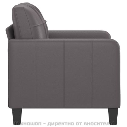 Кресло, сиво, 60 см, изкуствена кожа