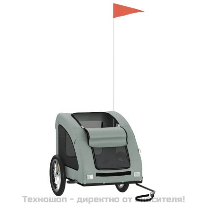 Ремарке за колело за любимци сив Оксфорд плат и желязо