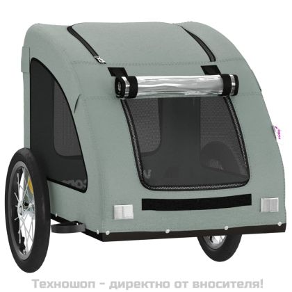 Ремарке за колело за любимци сив Оксфорд плат и желязо