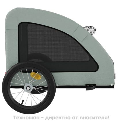 Ремарке за колело за любимци сив Оксфорд плат и желязо