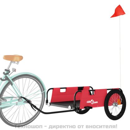 Ремарке за колело, червено, Оксфорд плат и желязо