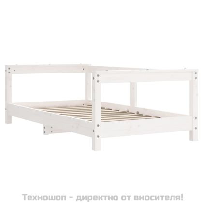 Рамка за детско легло, бяла, 70x140 см, бор масив