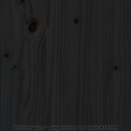 Детска рамка за легло, черна, 90x190 см, бор масив
