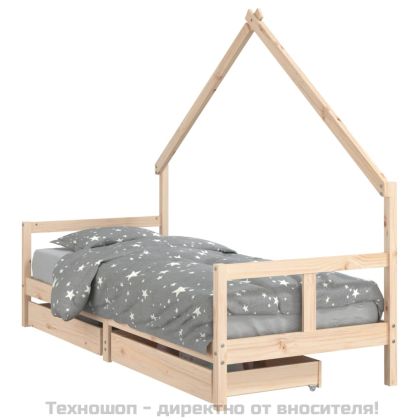 Рамка за детско легло с чекмеджета, 80x200 см, чам масив