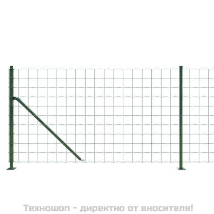 Плетена оградна мрежа с фланец, зелена, 1x10 м