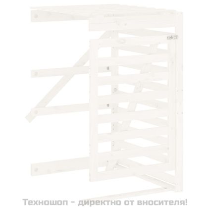 Удължение за контейнер за съхранение на кош бял дърво бор масив