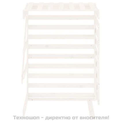 Удължение за контейнер за съхранение на кош бял дърво бор масив