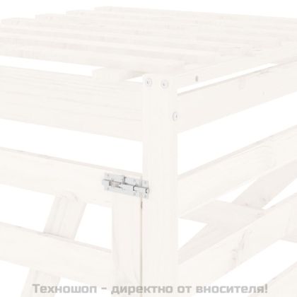 Удължение за контейнер за съхранение на кош бял дърво бор масив