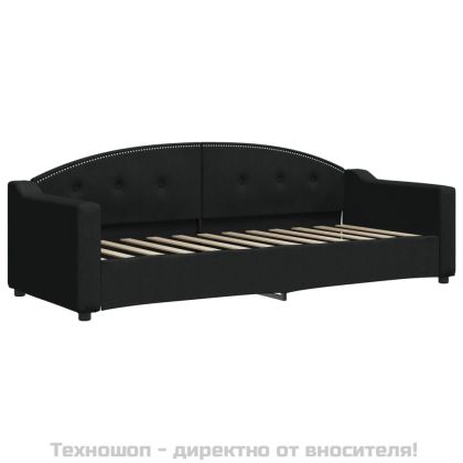 Кушетка, черна, 80x200 см, плат