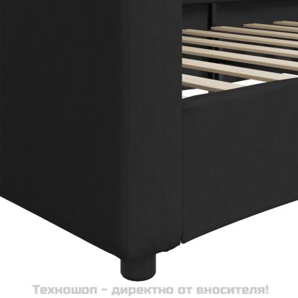 Кушетка, черна, 80x200 см, плат