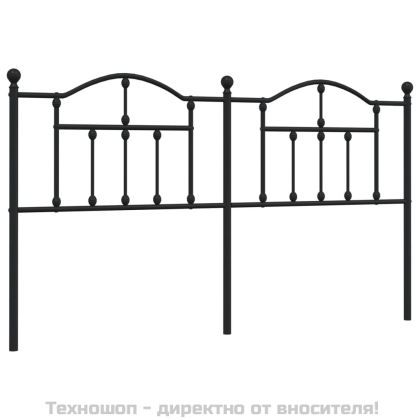 Метална резервна табла за легло, черна, 180 см