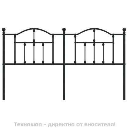 Метална резервна табла за легло, черна, 180 см