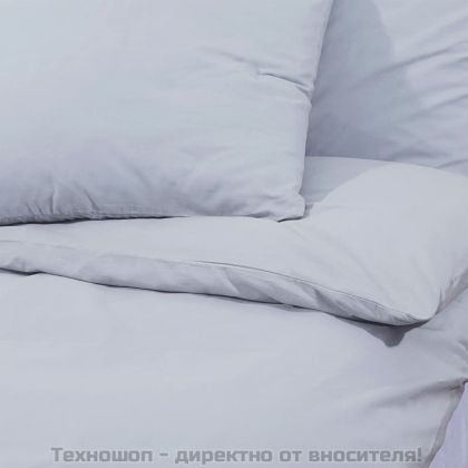 Комплект спално бельо сив 200x200 см олекотен микрофибър