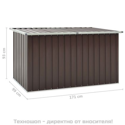 Градински сандък за съхранение, кафяв, 171x99x93 см