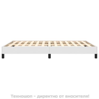 Рамка за легло, бяла,140x190 см изкуствена кожа