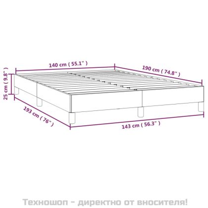 Рамка за легло, бяла,140x190 см изкуствена кожа