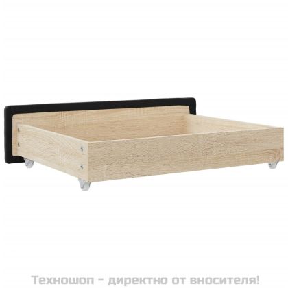 Чекмеджета за легло, 2 бр, черни, инженерно дърво и плат
