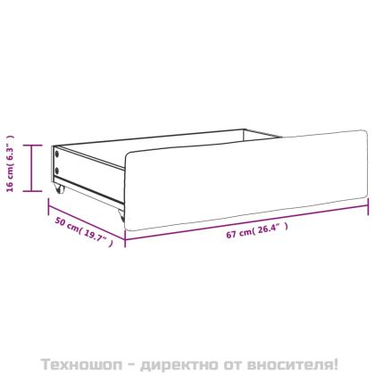 Чекмеджета за легло, 2 бр, черни, инженерно дърво и плат