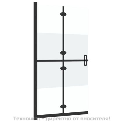 Сгъваема стена за душ наполовина матирано ESG стъкло 90x190 см