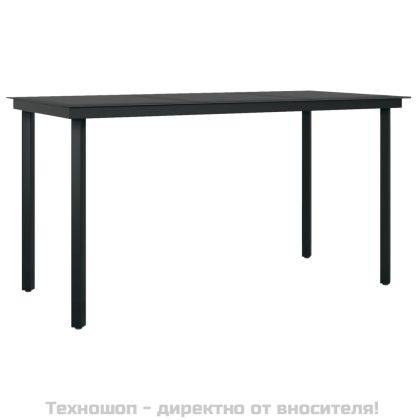 Градински трапезен комплект от 7 части с възглавници сив