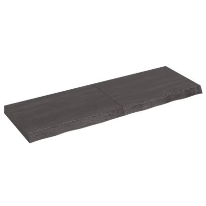 Плот за баня тъмнокафяв 120x40x(2-6)см обработено масивно дърво