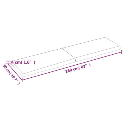 Плот за баня тъмнокафяв 160x50x(2-4)см обработено масивно дърво