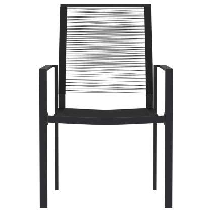 Градински трапезен комплект, 5 части, черен