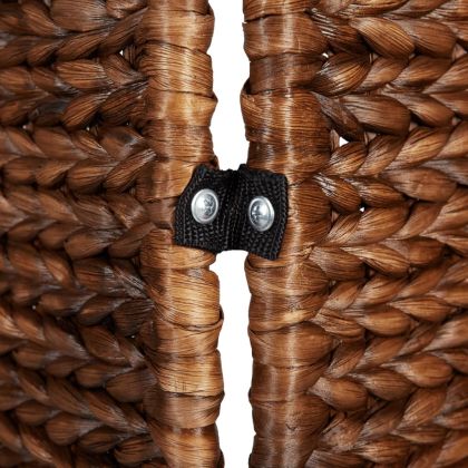 Разделител за стая, 3 панела, кафяв, 122x180 см, воден хиацинт