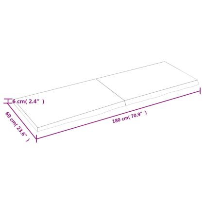 Плот за баня тъмнокафяв 180x60x(2-6)см обработено масивно дърво