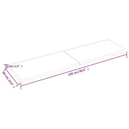 Плот за баня тъмнокафяв 220x60x(2-4)см обработено масивно дърво