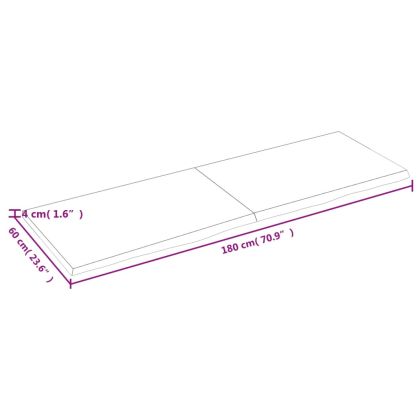 Плот за баня тъмнокафяв 180x60x(2-4)см обработено масивно дърво
