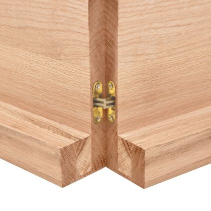 Плот за маса светлокафяв 120x40x(2-6) см обработен масивен дъб