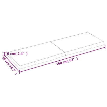 Плот за баня светлокафяв 160x50x(2-6) см обработено дърво масив