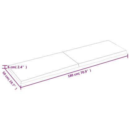 Плот за баня тъмнокафяв 180x50x(2-6)см обработено масивно дърво