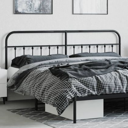Метална резервна табла за легло, черна, 200 см