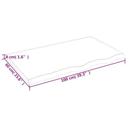 Плот за баня 100x60x(2-4) см необработено масивно дърво