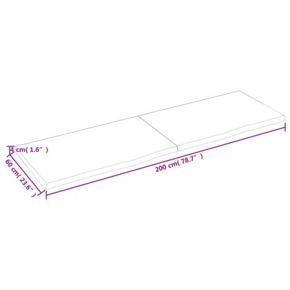 Плот за баня тъмнокафяв 200x60x(2-4)см обработено масивно дърво