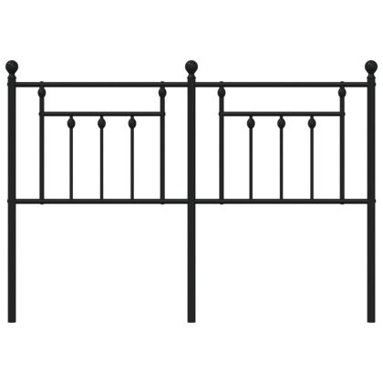 Метална резервна табла за легло, черна, 150 см