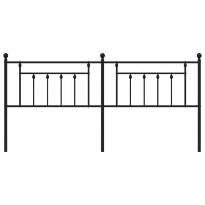 Метална резервна табла за легло, черна, 200 см