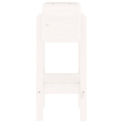 Градински сандък, бял, 62x30x69 см, бор масив